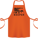 Hockey I'm a Keeper Funny Ice Street Cotton Apron 100% Organic Orange