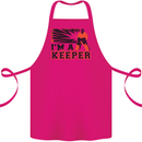 Hockey I'm a Keeper Funny Ice Street Cotton Apron 100% Organic Pink