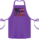 Hockey I'm a Keeper Funny Ice Street Cotton Apron 100% Organic Purple