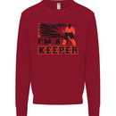 Hockey I'm a Keeper Funny Ice Street Kids Sweatshirt Jumper Red