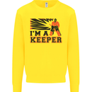 Hockey I'm a Keeper Funny Ice Street Kids Sweatshirt Jumper Yellow