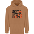 Hockey I'm a Keeper Funny Ice Street Mens 80% Cotton Hoodie Caramel Latte