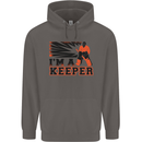 Hockey I'm a Keeper Funny Ice Street Mens 80% Cotton Hoodie Charcoal