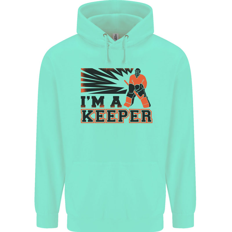 Hockey I'm a Keeper Funny Ice Street Mens 80% Cotton Hoodie Peppermint