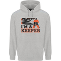 Hockey I'm a Keeper Funny Ice Street Mens 80% Cotton Hoodie Sports Grey