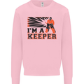 Hockey I'm a Keeper Funny Ice Street Mens Sweatshirt Jumper Light Pink