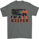 Hockey I'm a Keeper Funny Ice Street Mens T-Shirt Cotton Gildan Charcoal