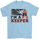 Hockey I'm a Keeper Funny Ice Street Mens T-Shirt Cotton Gildan Light Blue