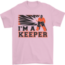 Hockey I'm a Keeper Funny Ice Street Mens T-Shirt Cotton Gildan Light Pink
