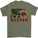 Hockey I'm a Keeper Funny Ice Street Mens T-Shirt Cotton Gildan Military Green