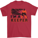 Hockey I'm a Keeper Funny Ice Street Mens T-Shirt Cotton Gildan Red