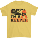 Hockey I'm a Keeper Funny Ice Street Mens T-Shirt Cotton Gildan Yellow