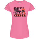 Hockey I'm a Keeper Funny Ice Street Womens Petite Cut T-Shirt Azalea