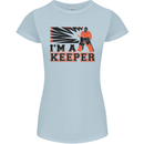 Hockey I'm a Keeper Funny Ice Street Womens Petite Cut T-Shirt Light Blue