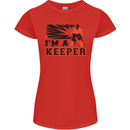 Hockey I'm a Keeper Funny Ice Street Womens Petite Cut T-Shirt Red
