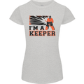 Hockey I'm a Keeper Funny Ice Street Womens Petite Cut T-Shirt Sports Grey