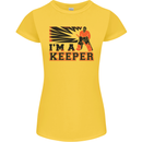Hockey I'm a Keeper Funny Ice Street Womens Petite Cut T-Shirt Yellow