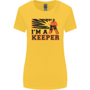 Hockey I'm a Keeper Funny Ice Street Womens Wider Cut T-Shirt Yellow