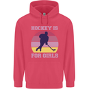 Hockey is For Girls Funny Ice Street Childrens Kids Hoodie Heliconia