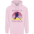 Hockey is For Girls Funny Ice Street Childrens Kids Hoodie Light Pink