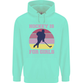 Hockey is For Girls Funny Ice Street Childrens Kids Hoodie Peppermint