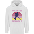 Hockey is For Girls Funny Ice Street Childrens Kids Hoodie White
