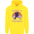Hockey is For Girls Funny Ice Street Childrens Kids Hoodie Yellow