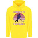 Hockey is For Girls Funny Ice Street Childrens Kids Hoodie Yellow