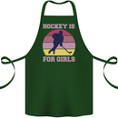 Hockey is For Girls Funny Ice Street Cotton Apron 100% Organic Forest Green