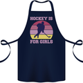 Hockey is For Girls Funny Ice Street Cotton Apron 100% Organic Navy Blue