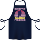 Hockey is For Girls Funny Ice Street Cotton Apron 100% Organic Navy Blue