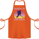 Hockey is For Girls Funny Ice Street Cotton Apron 100% Organic Orange