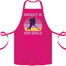 Hockey is For Girls Funny Ice Street Cotton Apron 100% Organic Pink