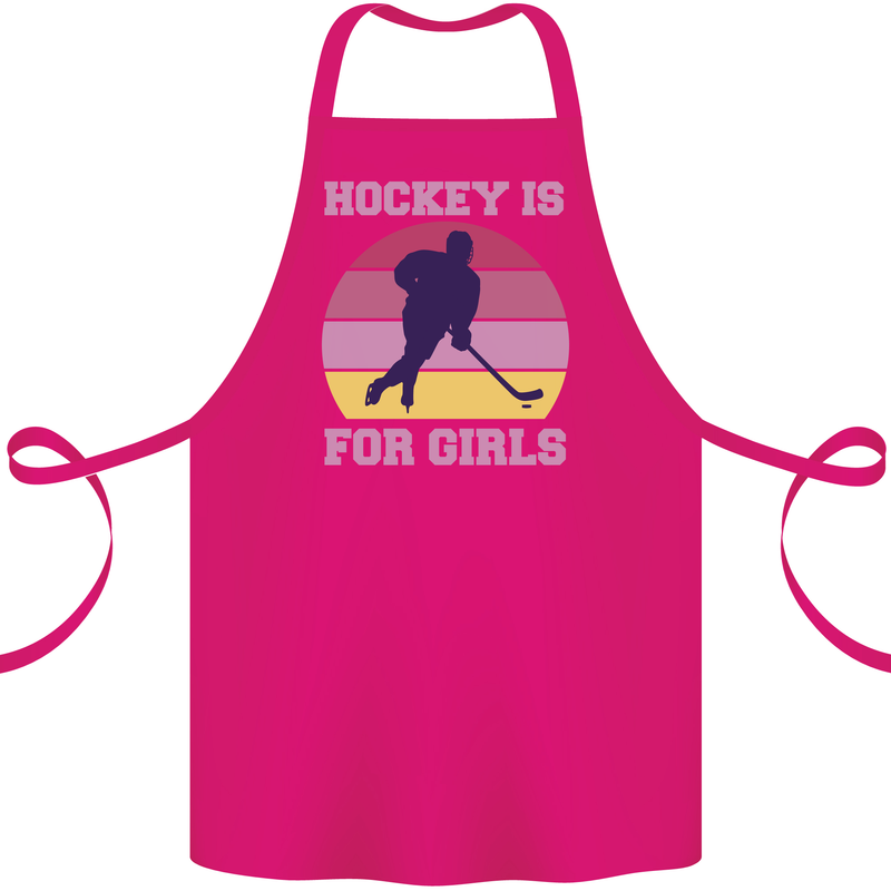 Hockey is For Girls Funny Ice Street Cotton Apron 100% Organic Pink