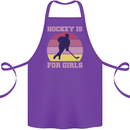 Hockey is For Girls Funny Ice Street Cotton Apron 100% Organic Purple