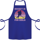 Hockey is For Girls Funny Ice Street Cotton Apron 100% Organic Royal Blue