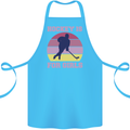 Hockey is For Girls Funny Ice Street Cotton Apron 100% Organic Turquoise