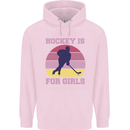Hockey is For Girls Funny Ice Street Mens 80% Cotton Hoodie Light Pink