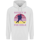 Hockey is For Girls Funny Ice Street Mens 80% Cotton Hoodie White