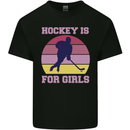 Hockey is For Girls Funny Ice Street Mens Cotton T-Shirt Tee Top Black