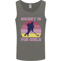 Hockey is For Girls Funny Ice Street Mens Vest Tank Top Charcoal