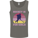 Hockey is For Girls Funny Ice Street Mens Vest Tank Top Charcoal