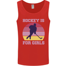 Hockey is For Girls Funny Ice Street Mens Vest Tank Top Red