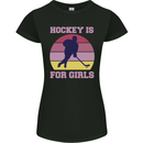 Hockey is For Girls Funny Ice Street Womens Petite Cut T-Shirt Black
