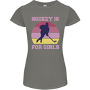 Hockey is For Girls Funny Ice Street Womens Petite Cut T-Shirt Charcoal