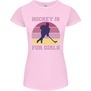 Hockey is For Girls Funny Ice Street Womens Petite Cut T-Shirt Light Pink