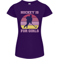 Hockey is For Girls Funny Ice Street Womens Petite Cut T-Shirt Purple