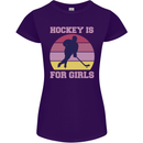 Hockey is For Girls Funny Ice Street Womens Petite Cut T-Shirt Purple