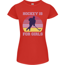 Hockey is For Girls Funny Ice Street Womens Petite Cut T-Shirt Red