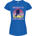 Hockey is For Girls Funny Ice Street Womens Petite Cut T-Shirt Royal Blue